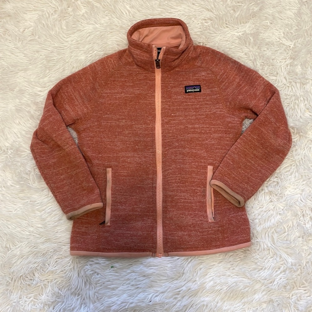 Patagonia Kids Puffer Jacket in Brick and Blush